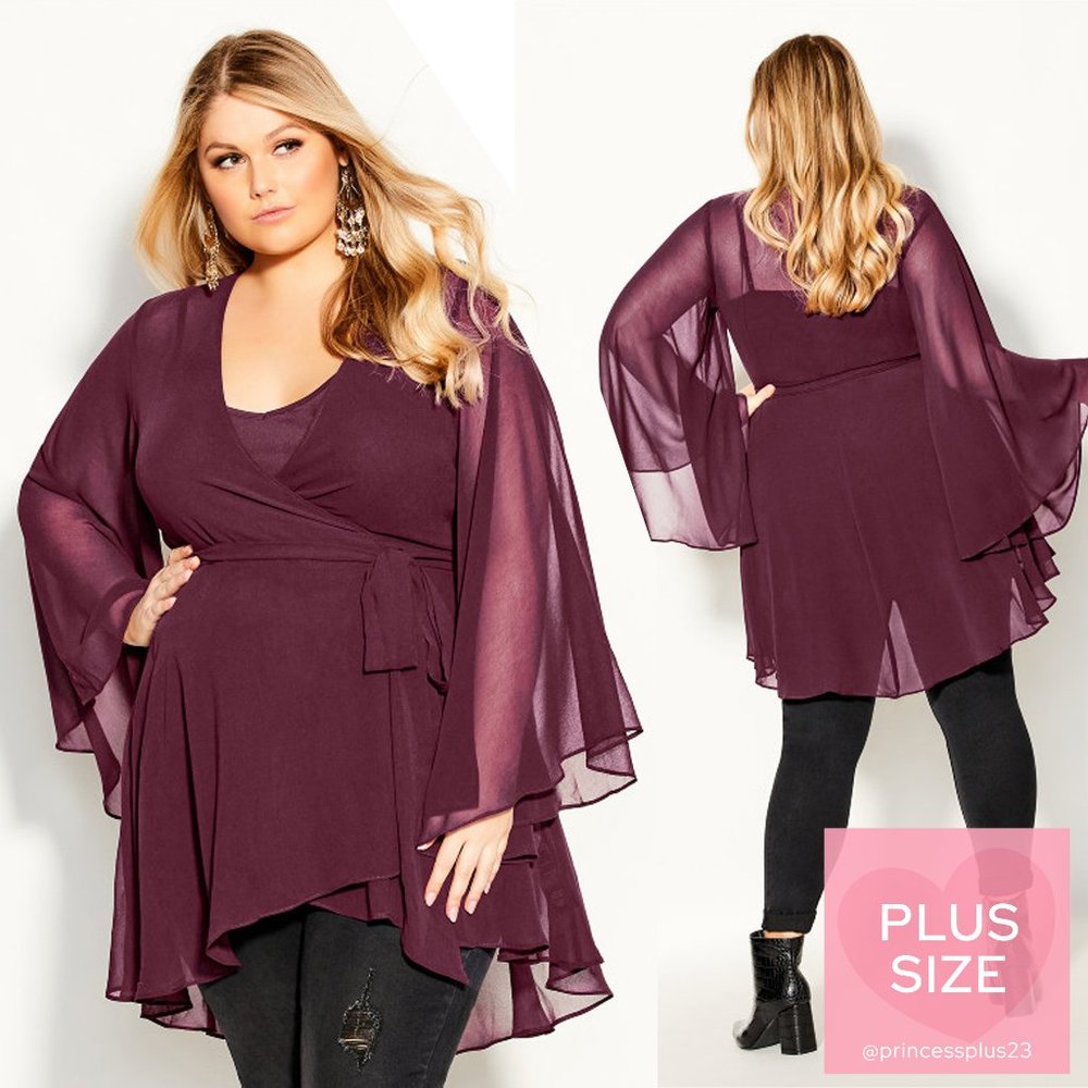 City Chic | *PLUS SIZE* | Fleetwood Tunic - Plum